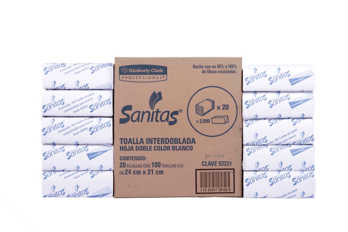 Toallas Interdoblada / Hoja Doble / Color Blanco